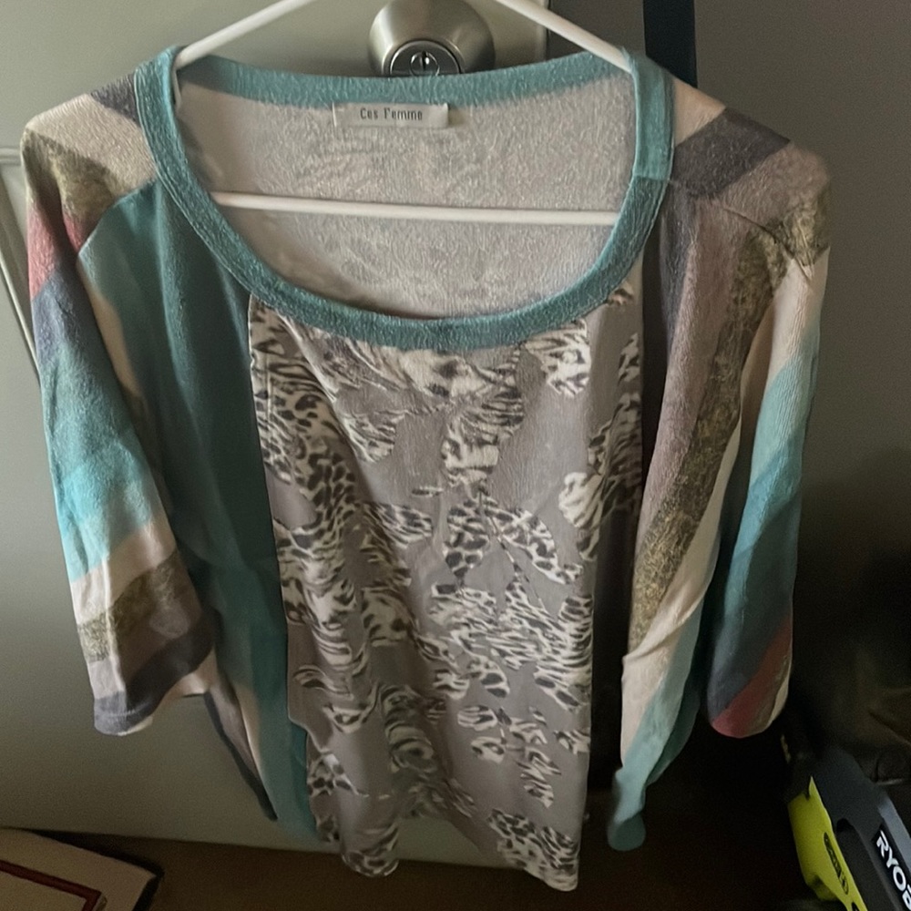 Animal print boutique top